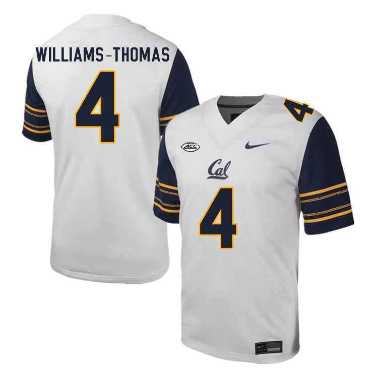 Men #4 Justin Williams-Thomas California Golden Bears ACC Conference College Football Jerseys Stitch